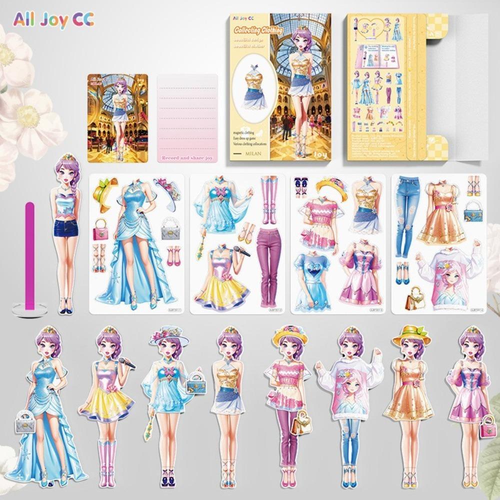 Наклейки для переодевания Магнитные бумажные куклы Тема принцесс Куклы для переодевания Для девочек Детей Style C